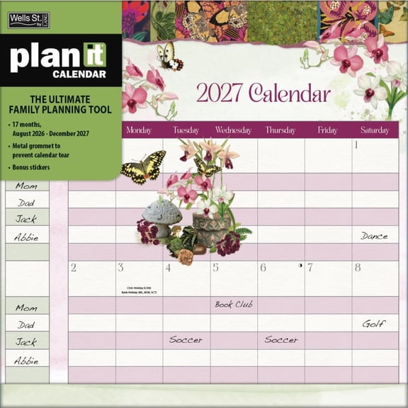 Lang Brands, Botanical Gardens 2027 Plan It Plus Wall Calendar by Barbara Anderson