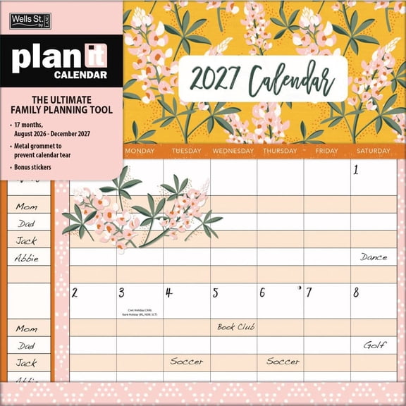 Lang Brands, Flora and Fauna 2027 Plan It Plus Wall Calendar by Heather Dutton