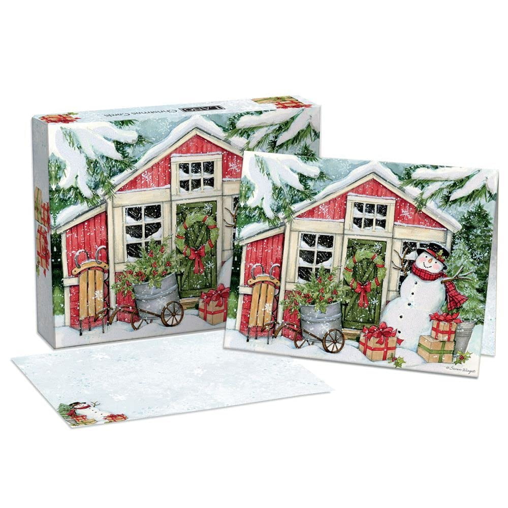 Lang Companies, Snowmans Farmhouse Greeting Card