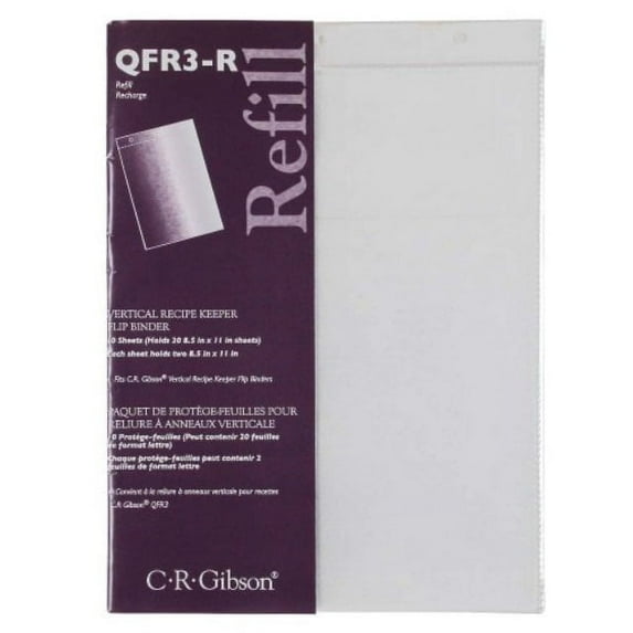 C.R. Gibson Vertical Recipe Keeper Flip Stand Refill Pack
