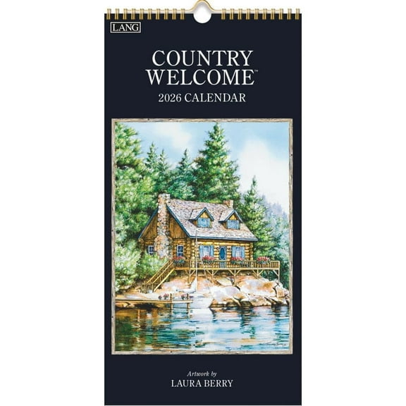 Lang Brands, LLC, Country Welcome 2026 Vertical Wall Calendar, 8'' X 15.8'', 12-Month Calendar with Stapled Binding