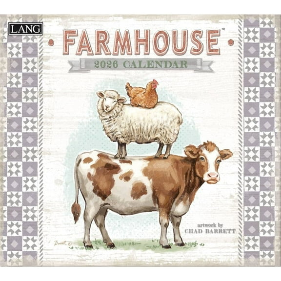 Lang Companies, Farmhouse 2026 Wall Calendar by Chad Barrett, 13.4'' X 12'', 12-Month Calendar with Stapled Binding