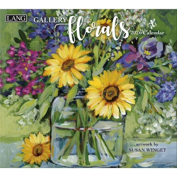 Lang Companies, Gallery Florals 2026 Wall Calendar by Susan Winget, 13.4'' X 12'', 12-Month Calendar with Stapled Binding