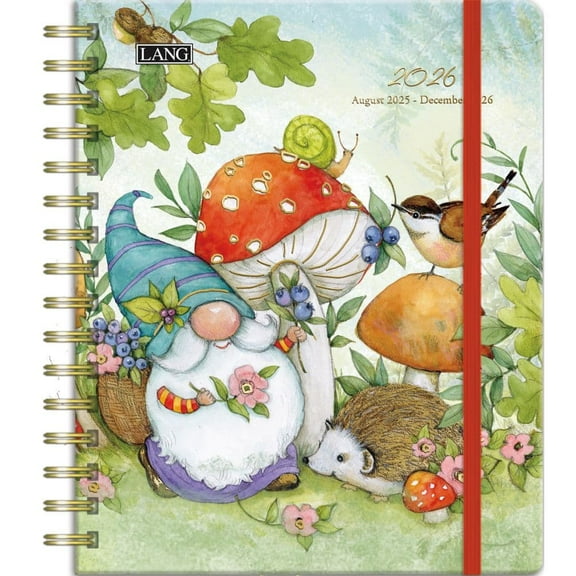 Lang Companies, Gnome Sweet Gnome Deluxe 2026 Planner, 8.25'' X 9.5'', Weekly Calendar with Stapled Binding