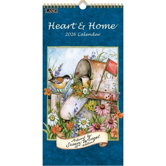 Lang Companies, Heart and Home 2026 Vertical Wall Calendar, 8'' X 15.8'', 12-Month Calendar with Stapled Binding