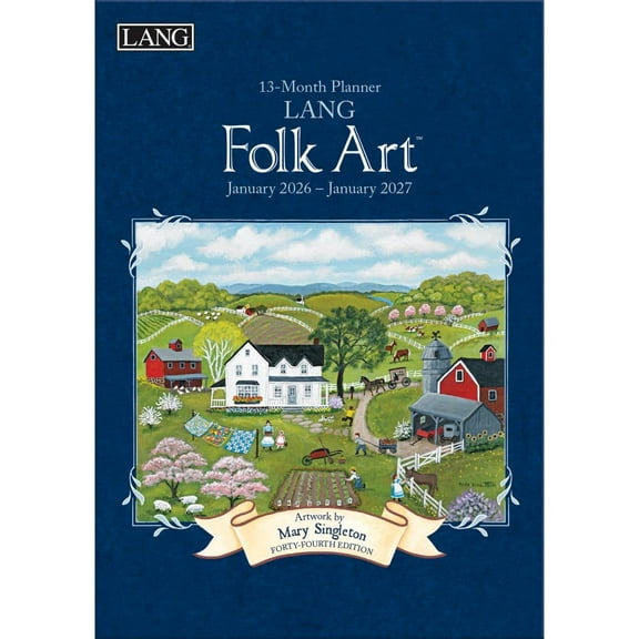 Lang Companies, Lang Folk Art 2026 Planner, 8.5'' X 12'', 12-Month Calendar with Case Binding