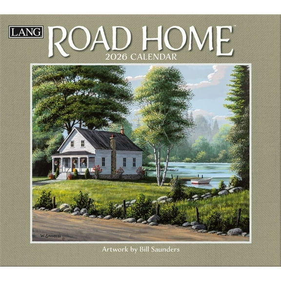 Lang Companies, Road Home 2026 Wall Calendar by Bill Saunders, 13.4'' X 12'', 12-Month Calendar with Stapled Binding