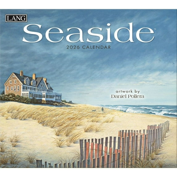 Lang Companies, Seaside 2026 Wall Calendar by Daniel Pollera, 13.4'' X 12'', 12-Month Calendar with Stapled Binding