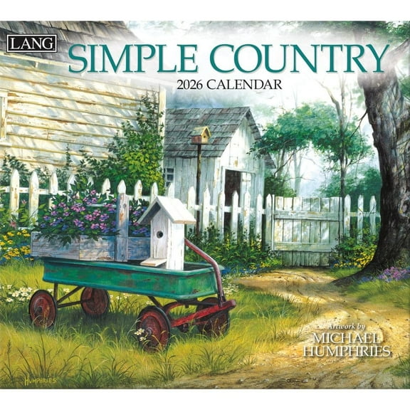 Lang Brands, LLC, Simple Country 2026 Wall Calendar by Michael Humphries, 13.4'' X 12'', 12-Month Calendar with Stapled Binding