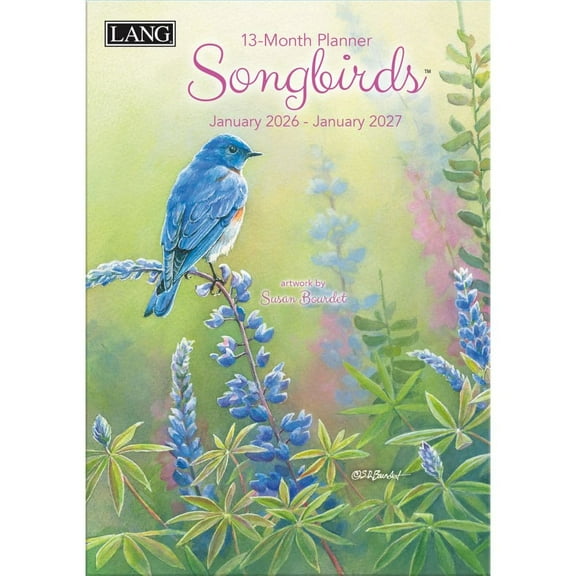 Lang Companies, Songbirds 2026 Planner, 8.5'' X 12'', 12-Month Calendar with Case Binding