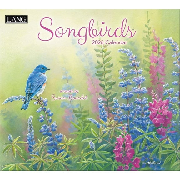 Lang Companies, Songbirds 2026 Wall Calendar by Susan Bourdet, 13.4'' X 12'', 12-Month Calendar with Stapled Binding