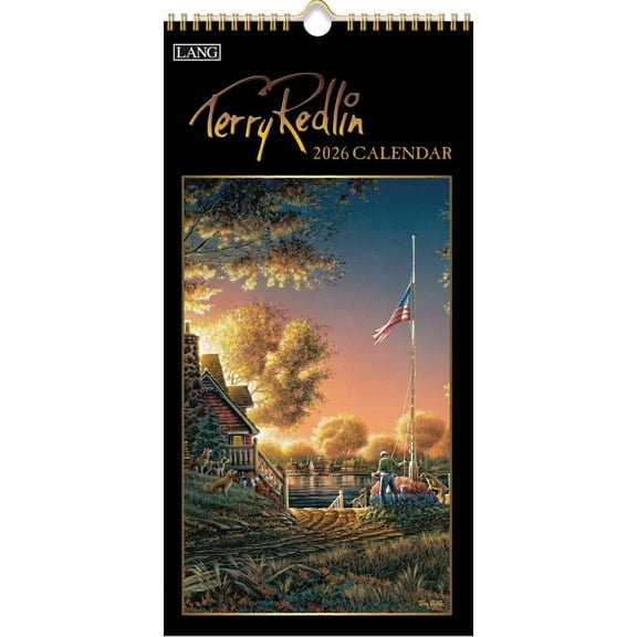 Lang Companies, Terry Redlin 2026 Vertical Wall Calendar, 8'' X 15.8'', 12-Month Calendar with Stapled Binding