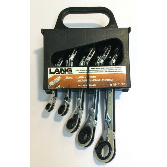 Lang Tools 5-Piece Metric Offset Ratchet Ratcheting Box Wrench Set - US Made