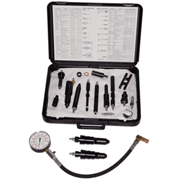 Lang Tools TU-15-70 Diesel Compression Test Set With Tester & Adapters