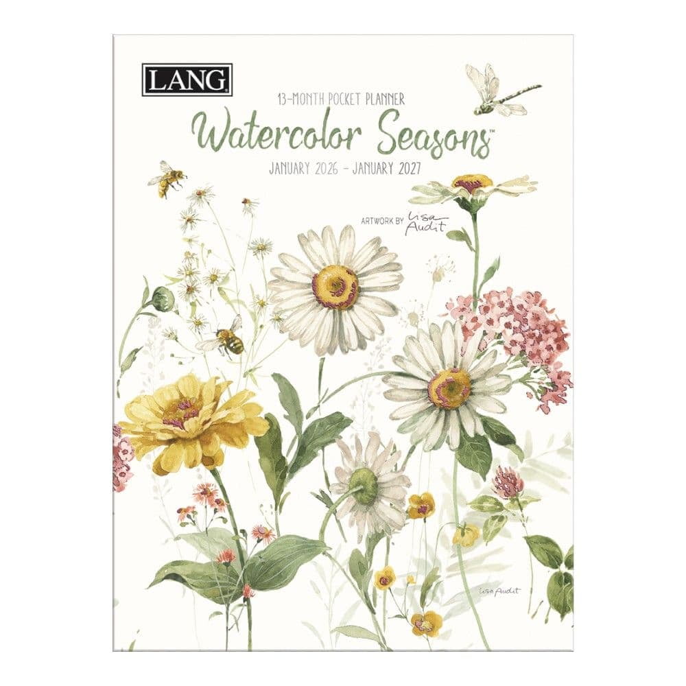 LANG Watercolor Seasons 2024 Monthly Planner - 13 Months, Linen Cover, With Artwork By Lisa Audit