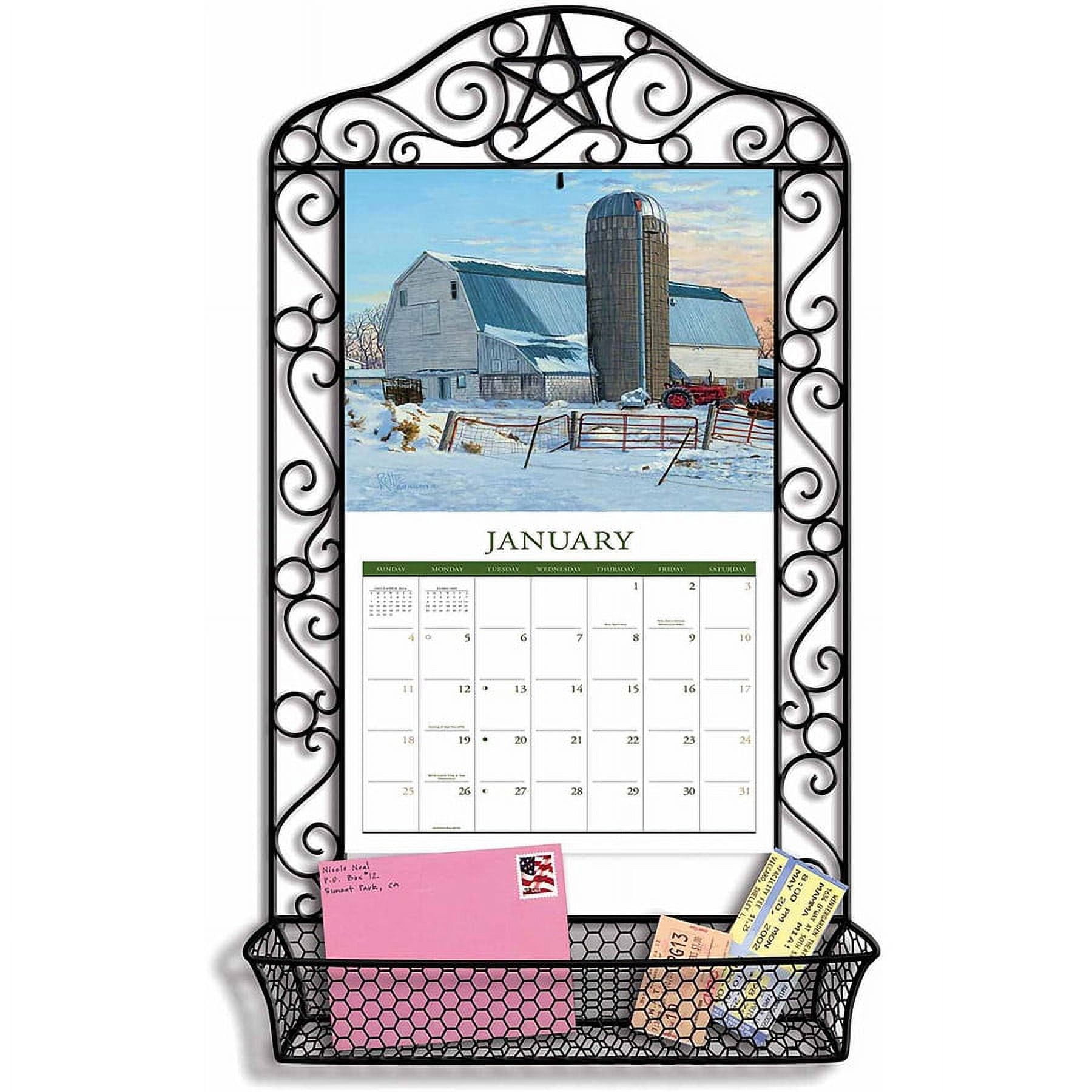 Wreath Calendar 24x36, Wall Calendar, Custom Calendar, Custom Name Calendar,  24101 