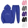 thumbnail image 1 of LangJing 2 Piece Lounge Sets for Women Sweatsuit Long Sleeve Hoodie Sweatshirt Straight Leg Joggers Pants Matching Outfit Fall Tracksuit Purple,M, 1 of 7