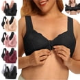 thumbnail image 1 of LangJing 2PC Lace Front Closure Bras for Women Wireless Plus Size Bras Full Coverage Supportive Tshirt Bra Smoothing Everyday Bras for Large Breasts, 1 of 8