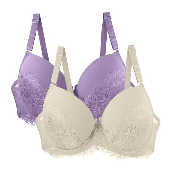 LangJing 2pcs Womens Wireless Bras Comfortable Push Up Bra No Underwire Bra Full Support Lift Bralette Everyday Seamless Tshirt Bras