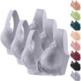 thumbnail image 1 of LangJing 3PC Lace Bras for Women Front Closure No Underwire Plus Size Push Up Bra Comfort Supportive Snap Everyday Tshirt Bras for Senior, 1 of 8