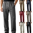thumbnail image 1 of LangJing Baggy Uncuffed Sweatpants Men Big and Tall No Cuff Wide Leg Fleece Joggers Drawstring Waist Sweat Pants with Pockets Wine,XXXXL, 1 of 7