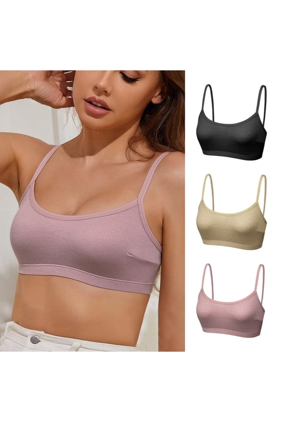 Bras for Women No Underwire, Woman Thin And Comfortable Fixed Cup Bra Without Rims Gathers Breathable Underwear Daily Bra. Pink,S