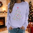 thumbnail image 1 of LangJing Christmas Sweatshirts for Women Xmas Tree Graphic Long Sleeve Holiday Tees Crewneck Pullover Tunic Tops, 1 of 6