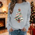 thumbnail image 1 of LangJing Christmas Sweatshirts for Women Xmas Tree Graphic Long Sleeve Holiday Tees Crewneck Pullover Tunic Tops, 1 of 6