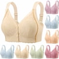 thumbnail image 1 of LangJing Front Closure Wireless Bras for Women No Underwire, Woman Color Thin And Steel Gathered Breathable Underwear For Daily Bras Blue,40, 1 of 3