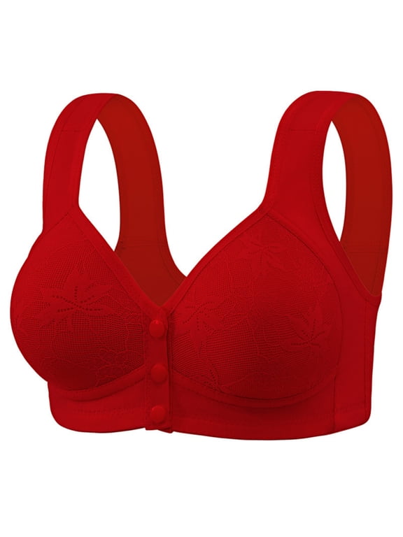 Front Snap Closure Daisy Bra for Seniors, Front Snaps Closing Daisy Bras for Older Women Wireless No Underwire