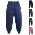 thumbnail image 1 of LangJing Kids Winter Snow Pants with Lined Fleece Waterproof Puffer Down Pants Zip Pocket Insulated Warm Trousers for Girls Boys, 2-9Years, 1 of 4