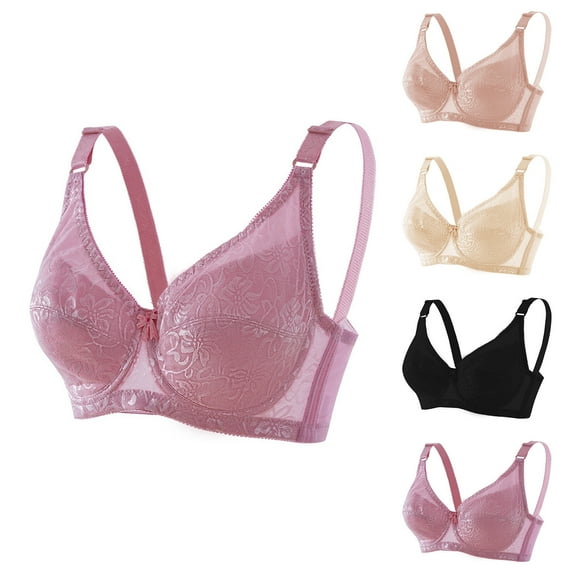 LangJing Lace Bras for Women Underwire Comfortable Bralette Thin Cups Supportive Seamless Bra Breathable Push Up Everyday T-Shirt Bra