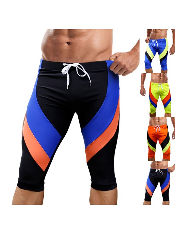 Men's UPF50+ Swim Jammers Competitive Racing Training Swimsuit Quick Dry Athletic Team Compression Swimming Shorts Black,XL