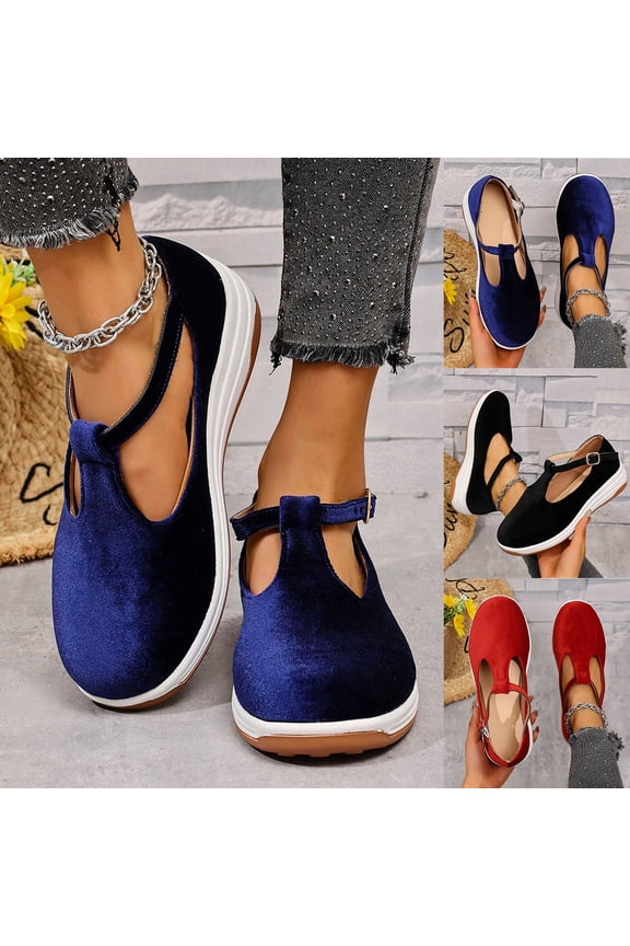 Sandals Womens Summer Wedge Sandals Comfortable Walking Shoes Fashion Closed Toe Mary Jane Style Loafer Sneaker 2026 Blue,39