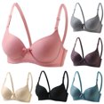 thumbnail image 1 of LangJing Seamless Bra, Women's Daily Adjustable Underwear Gathered Thin Bra Without Steel Ring Black,34, 1 of 3