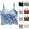 thumbnail image 1 of LangJing Tank Tops for Women Teens with Built-in Shelf Bra Adjustable Spaghetti Strap Basic Crop Top Racerback Workout Yoga Cami Shirts Dark Gray,XXL, 1 of 7