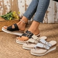 thumbnail image 1 of LangJing Women's Espadrilles Dressy Platform Sandals 2026 Summer Casual Open Toe Wedges Sandals with Toe Rings Glitter Sandal Silver,36, 1 of 7