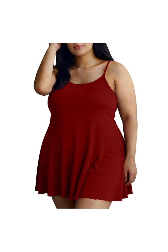 Women's Plus Size Nightgown Sleeveless Sleepwear Sleep Tank Chemise Sleepshirts Spaghetti Strap Cami Dress Night Dress