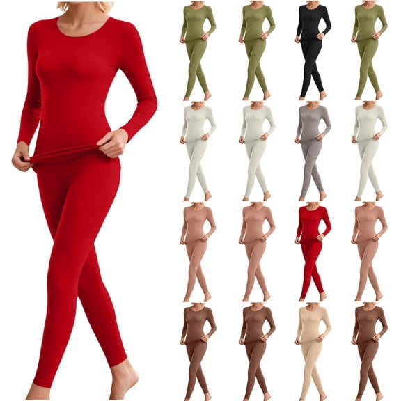 LangJing Womens Long Johns Thermal Underwear Set Seamless Winter Warm Base Layer Sets Soft Stretch Winter Clothes 2026 White,L