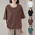 thumbnail image 1 of LangJing Womens Tops Short Sleeve Round Neck Shirts 2026 Spring Summer Dressy Casual Work Blouses with Pockets Green,M, 1 of 6