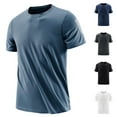 thumbnail image 1 of LangJing Workout Shirts for Men Big & Tall Athletic Running Gym Quick Dry Short Sleeve Performance T-Shirts Moisture Wicking T Shirt White,M, 1 of 4