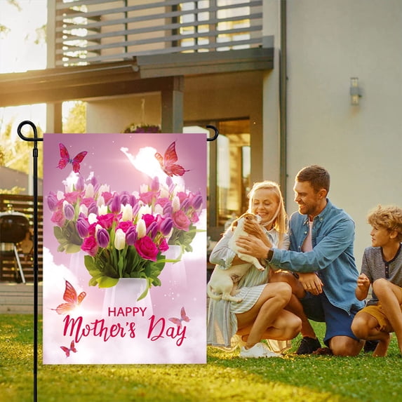 LangPing Mother's Day Garden Flag, Decorative Outdoor Flag for Yard or Garden, Perfect for Mother's Day Festivities, Adds a Beautiful Touch to Your Outdoor Decor