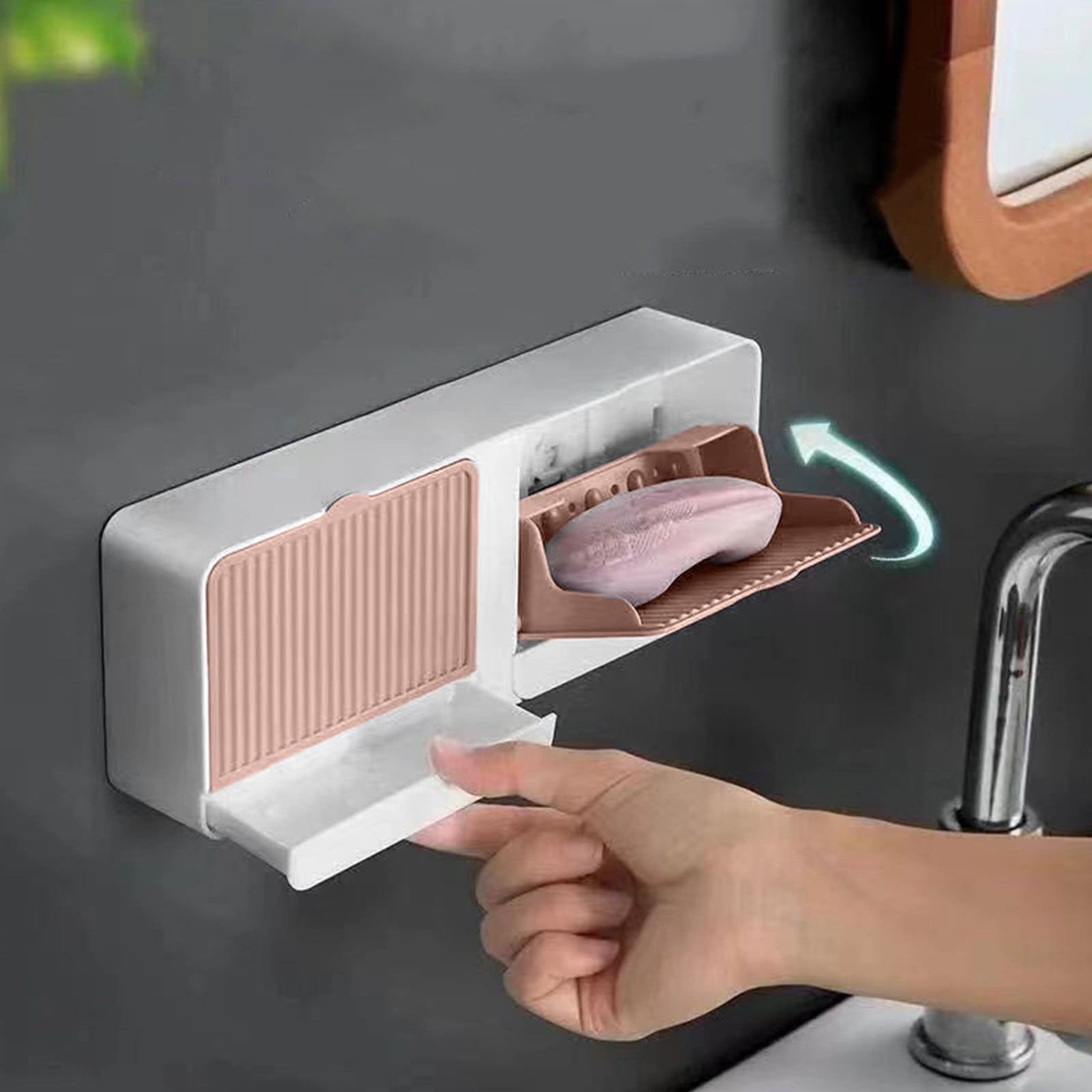 LangPing Soap Holders with Hooks, 2 in 1 Wall Mounted Soap Dish, No Drilling Soap Bar Holders ...