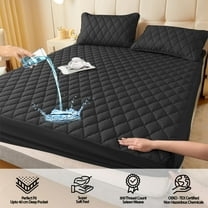 LangPing Waterproof Bed Sheet, Non-Slip Fixed Mattress Protector, Soft Fibre Full Bed Cover for All-Inclusive Mattress Protection & Comfort