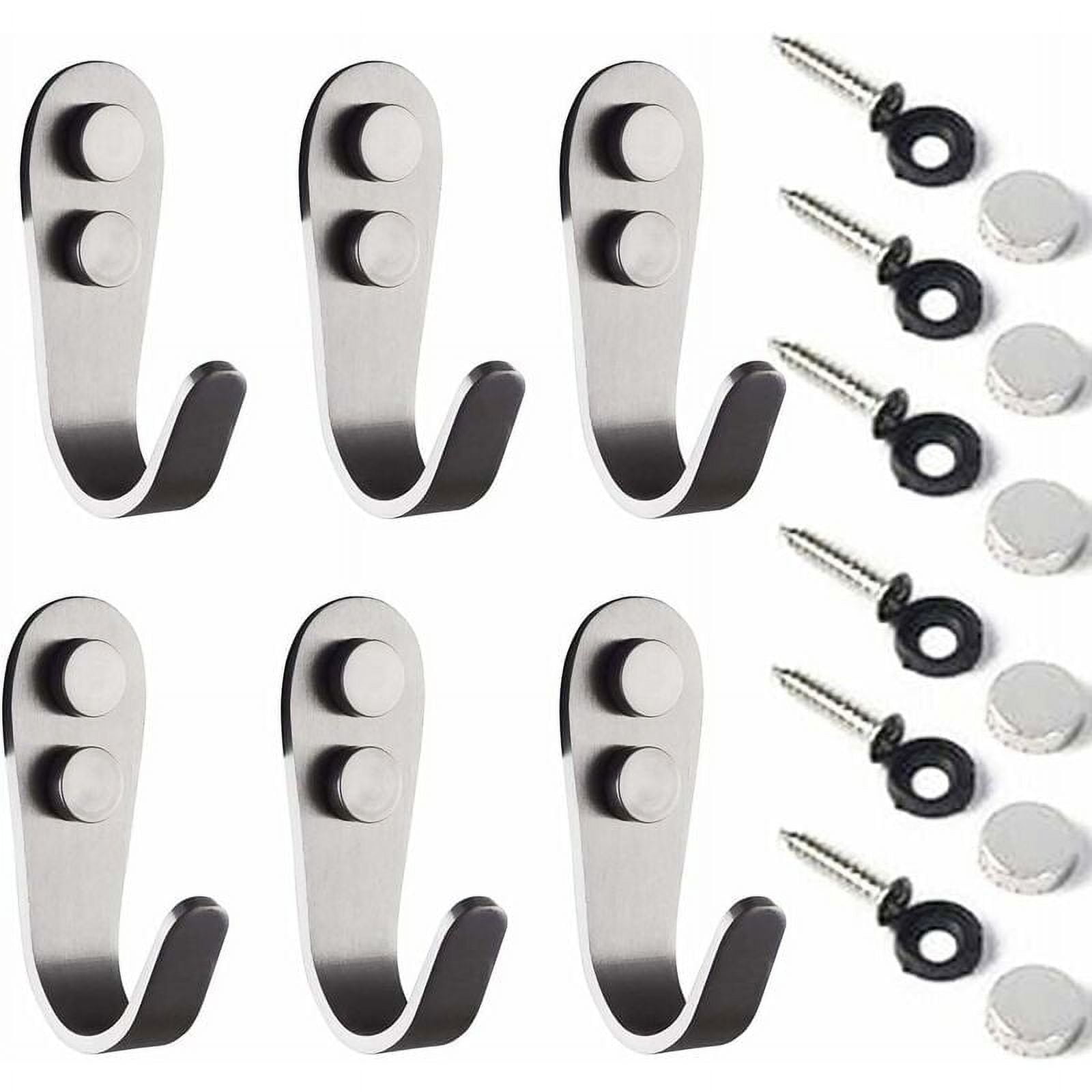 LangRay Stainless Steel Coat Hooks, 6 Pieces Wall Hook Towel Holder