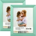 thumbnail image 1 of Langdon House 11x14 Eggshell Blue Real Wood Picture Frames with Gold Accents, 2 Pack, Lumina Collection (US Company), 1 of 8