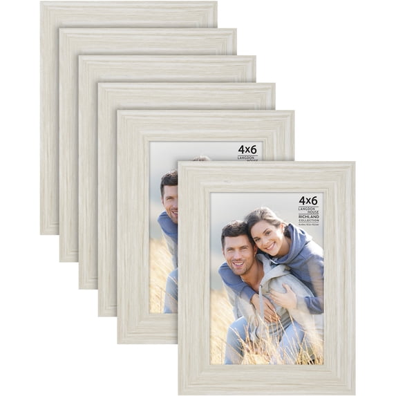 Langdon House 4x6 Almond White Picture Frames, 6 Pack, Richland Tabletop Frames