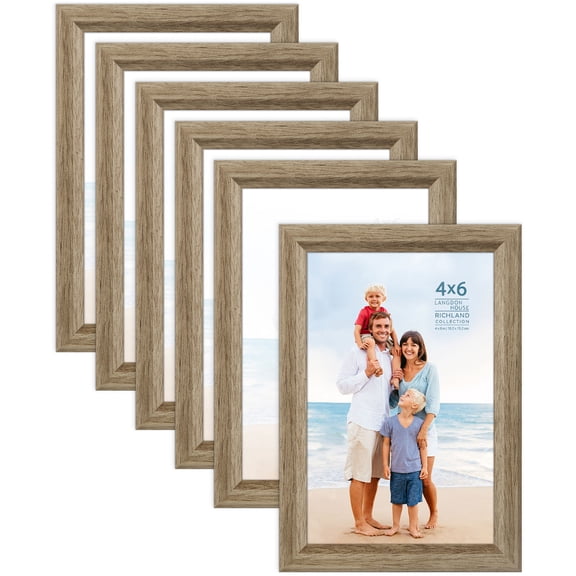 Langdon House 4x6 Fawn Brown Picture Frames, Modern Contemporary Style, 6 Pack, Richland Collection (US Company)
