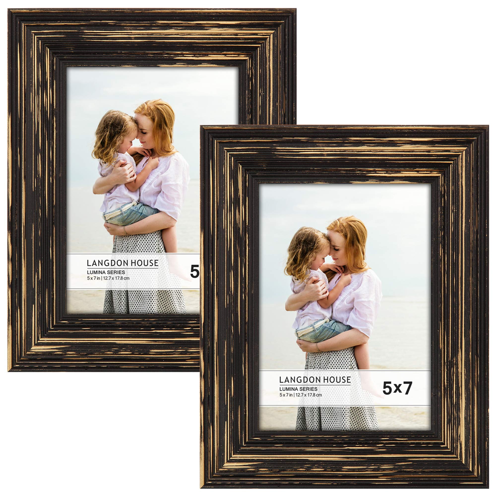 Black Gold Silver Freestanding Wallmount Wood Photo Picture Frames