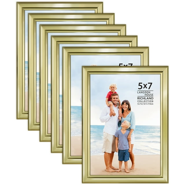 5 X 7 Picture Frames In Bulk Langdon House 5x7 Gold Picture Frames Set, Modern Style, 6-Pack